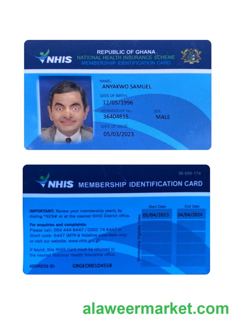 Ghana health insurance ID card
